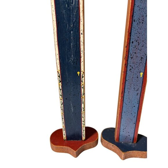 Vtg Handmade Wooden Slims House Decor Set Country Primitive 28" - Picture 3 of 6